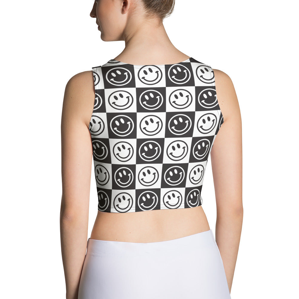 B&W Checker Smile Crop Top