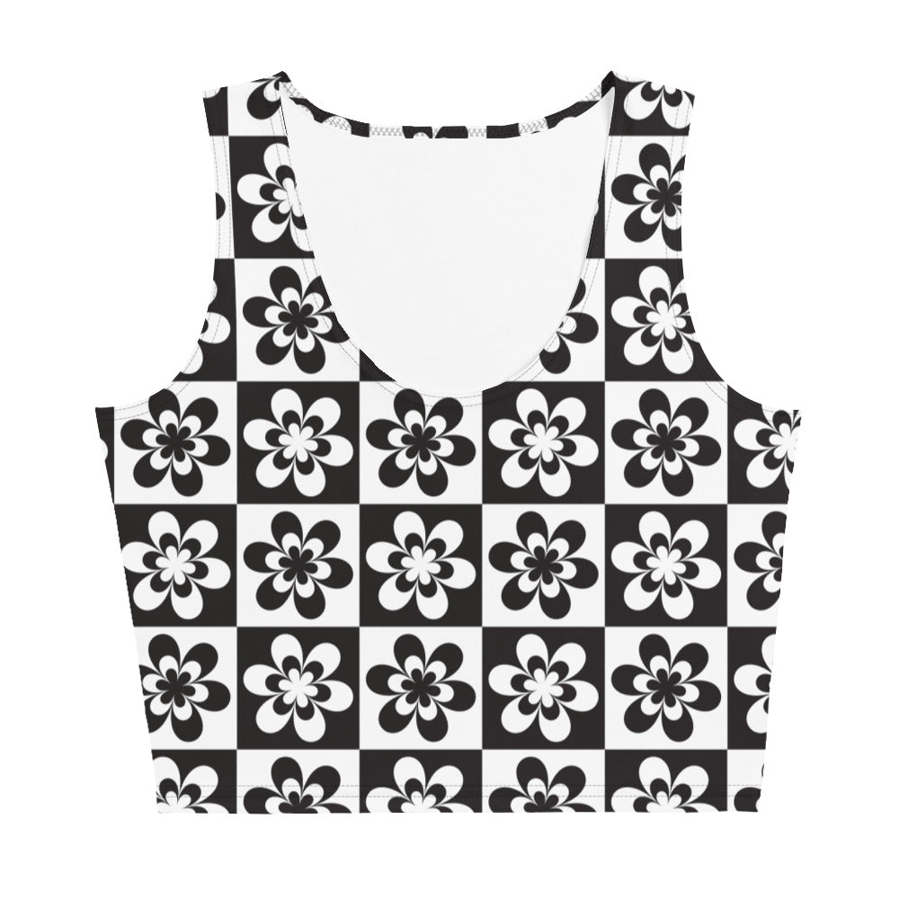 B&W Checker Daisy Crop Top