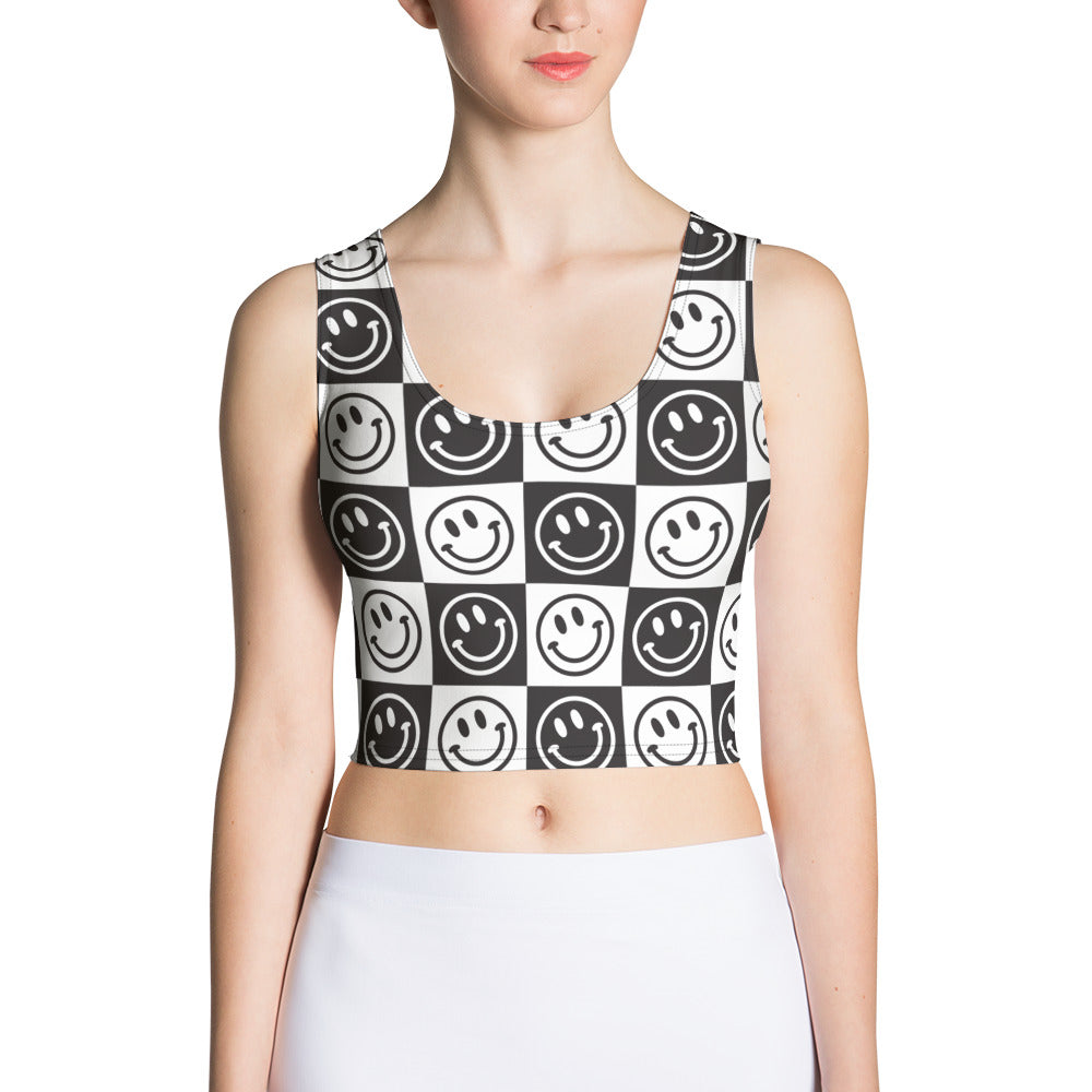 B&W Checker Smile Crop Top