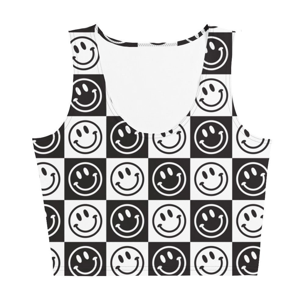 B&W Checker Smile Crop Top