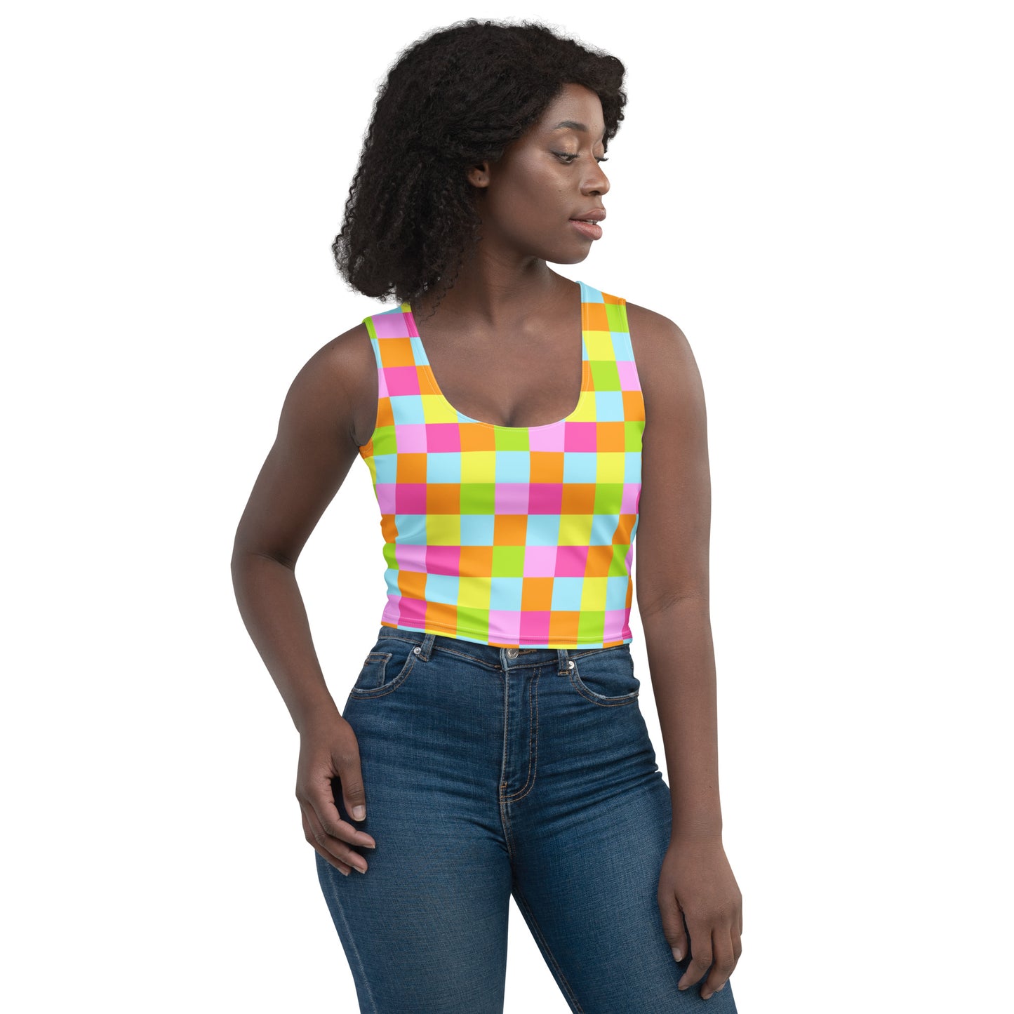 Vibrancy Checkered Crop Top