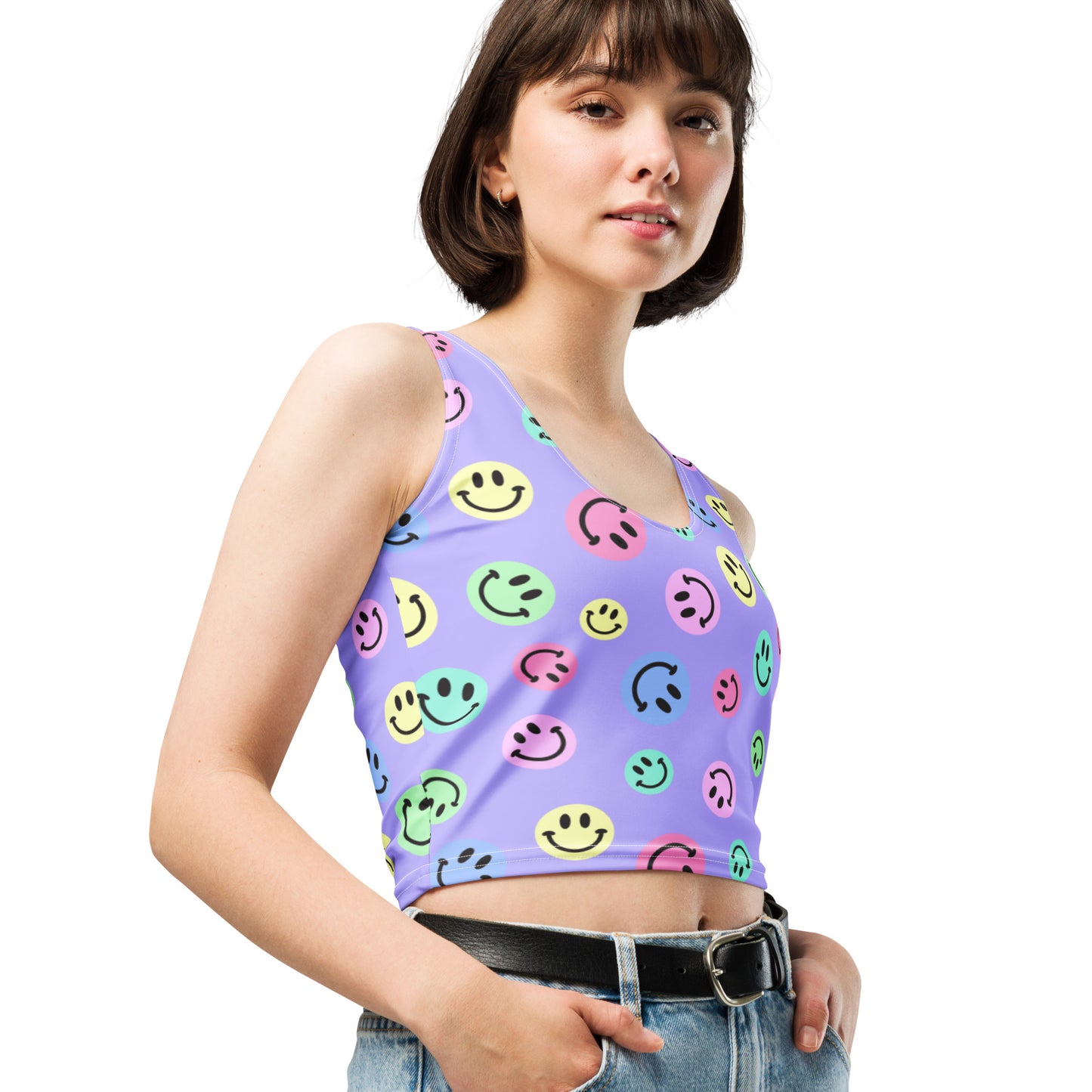 Purple Smiles Pastel Crop Top