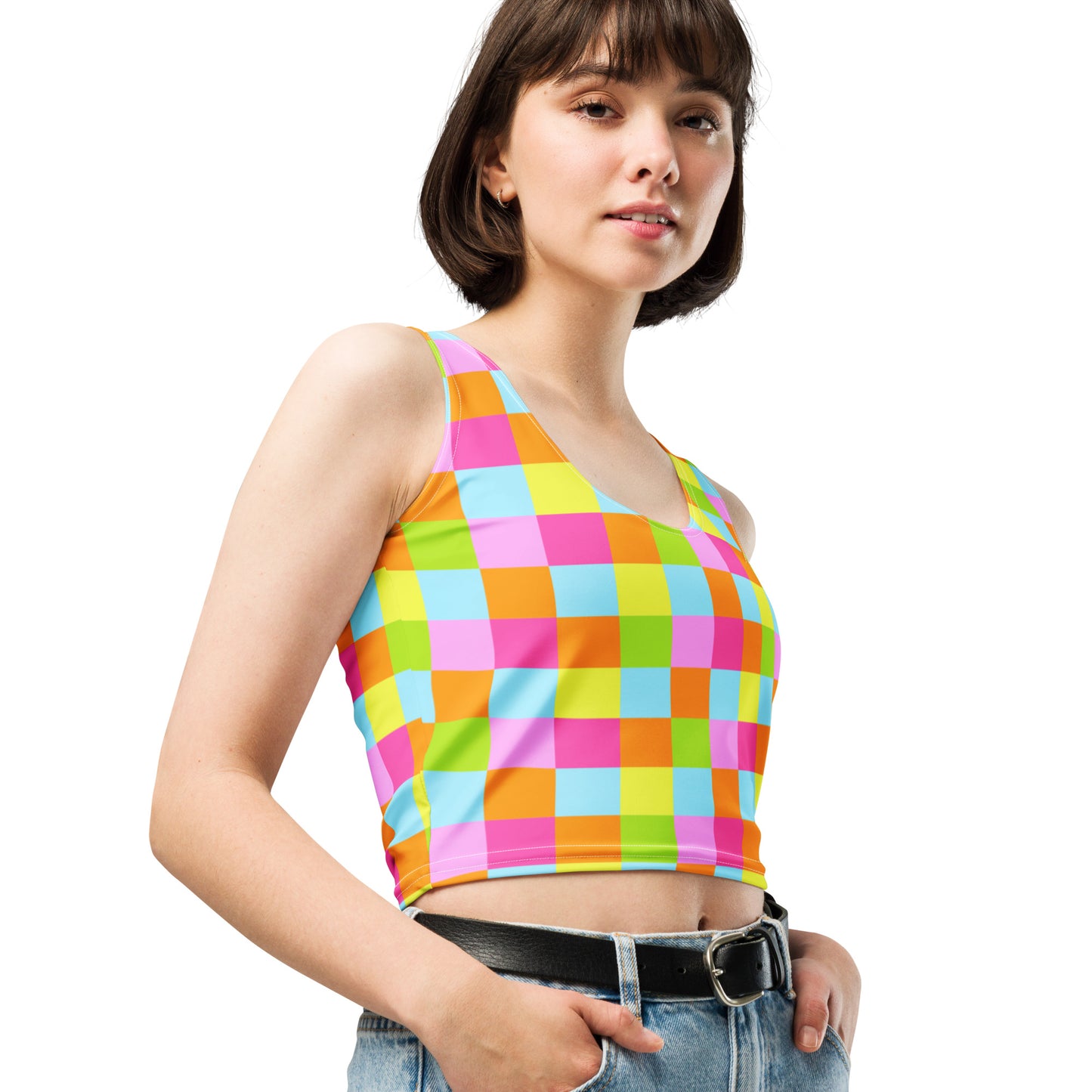 Vibrancy Checkered Crop Top