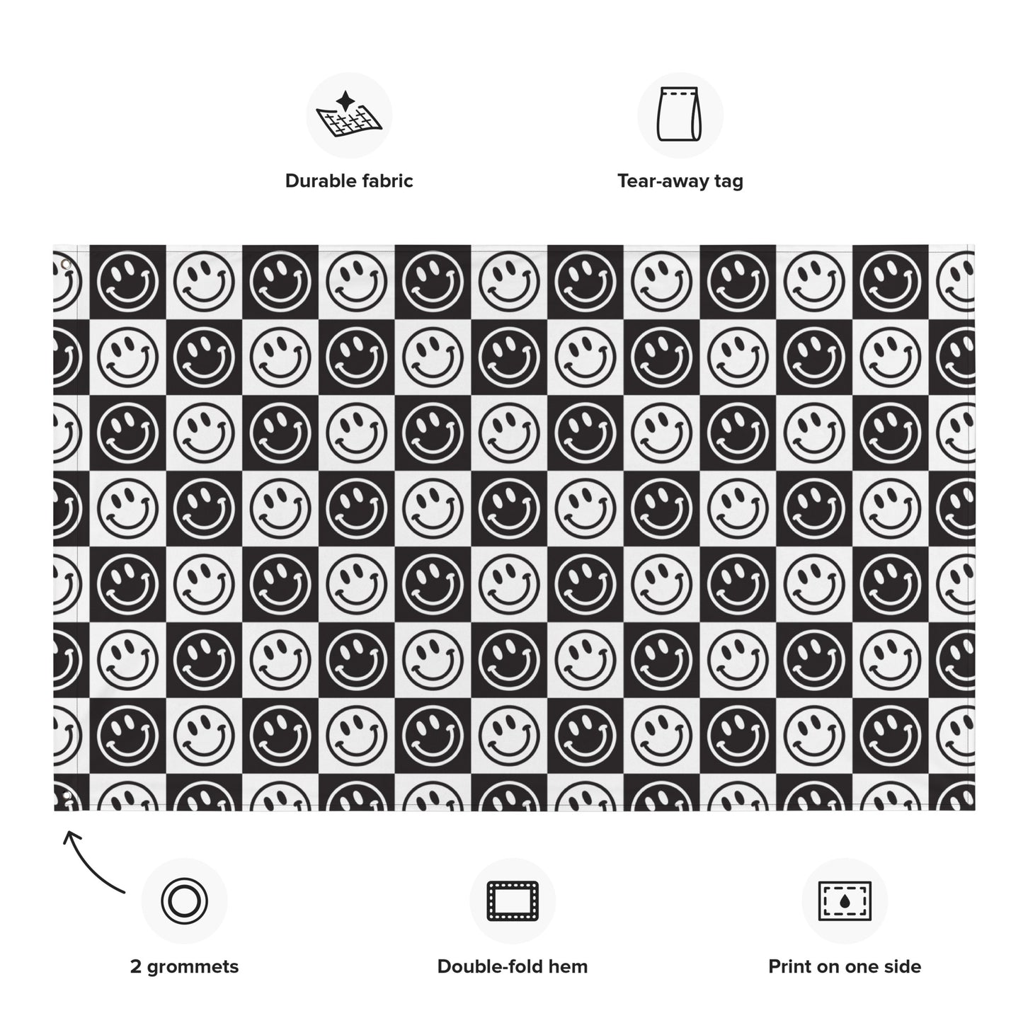 Checker Smiles B&W Flag