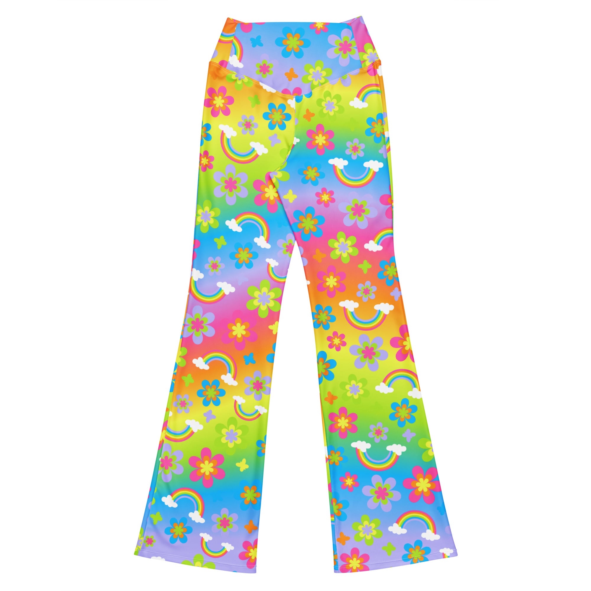 Rainbow Funky Town Flare Pants – nomadkandi Rainbow Funky Town Flare Pants – nomadkandi