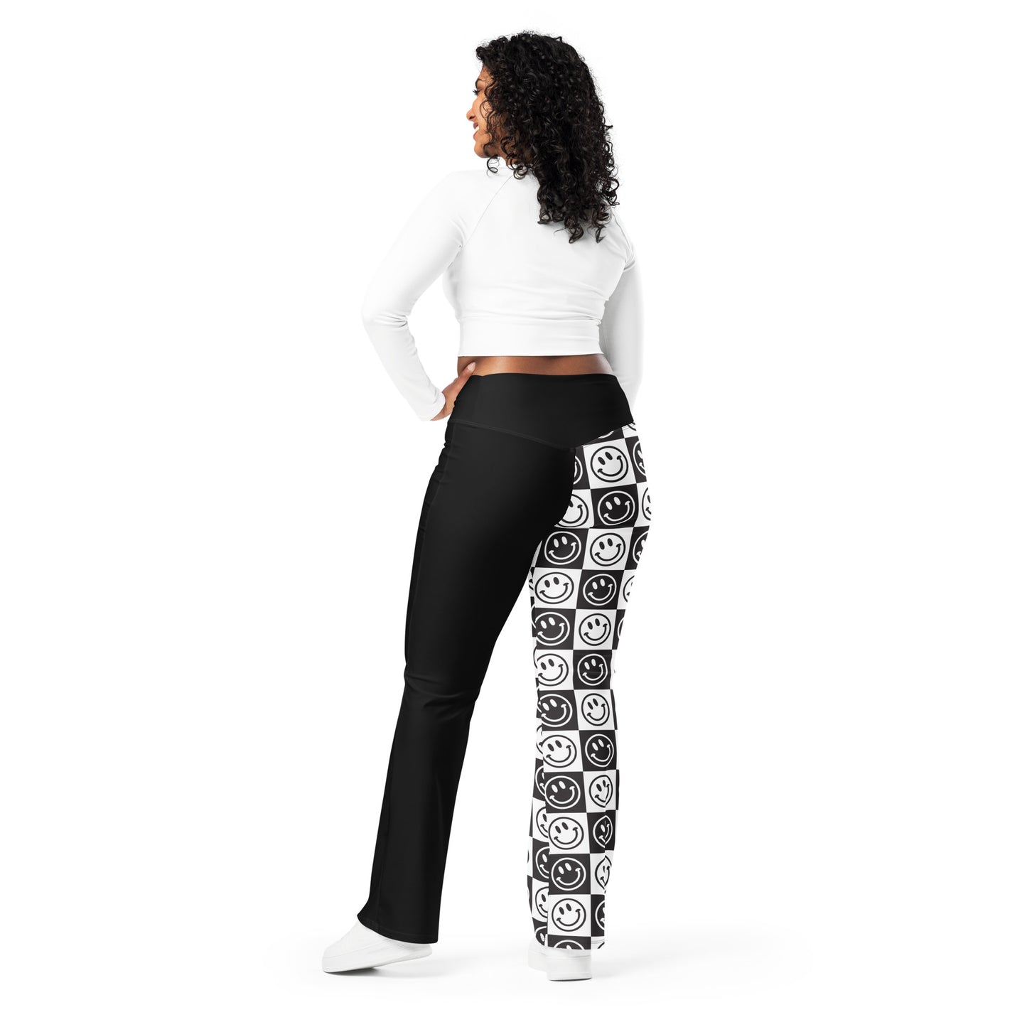 B&W Checker Split Flare Pants