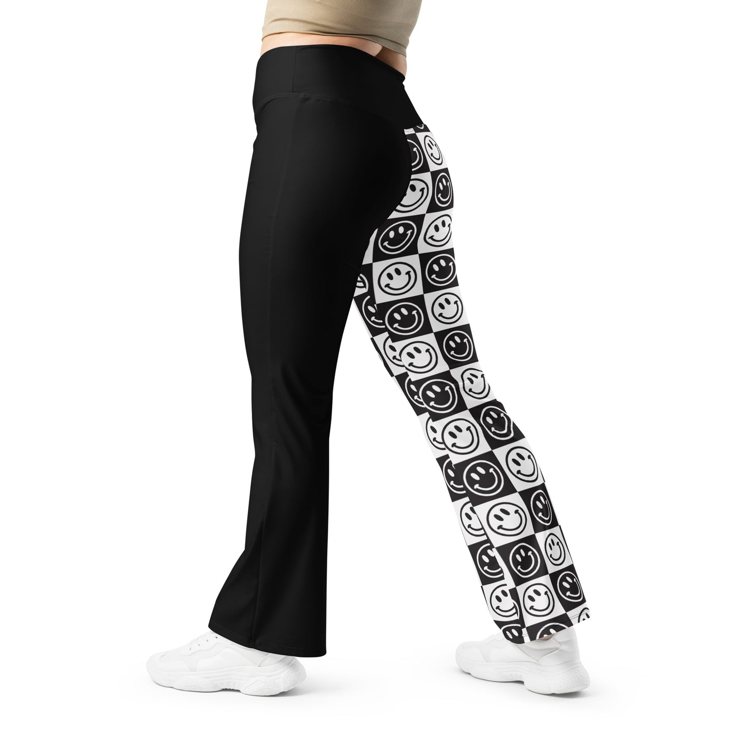 B&W Checker Split Flare Pants