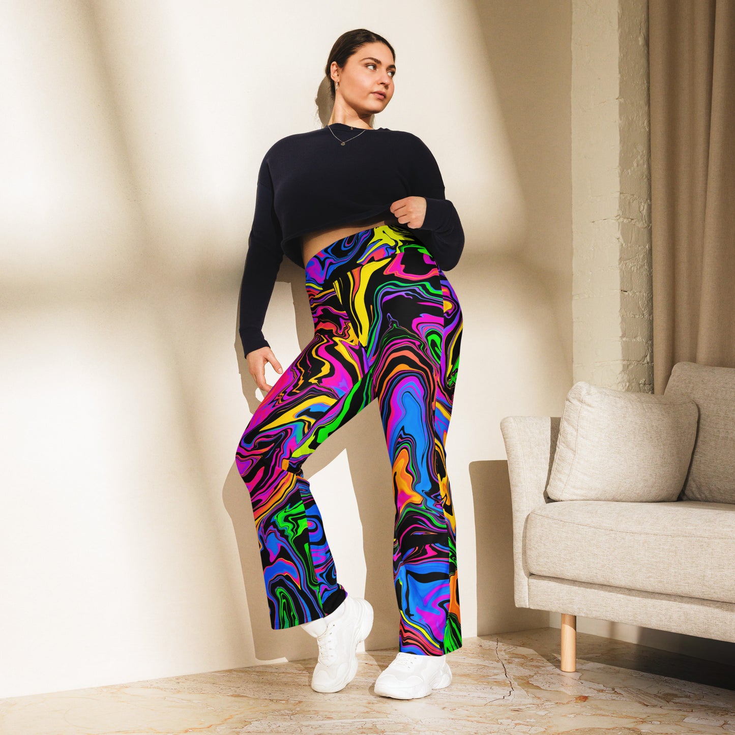 Dark Rainbow Flare Pants