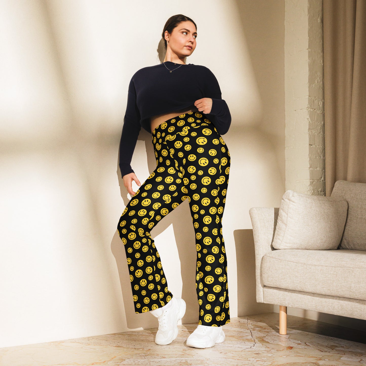 Yellow Smile Flare Pants