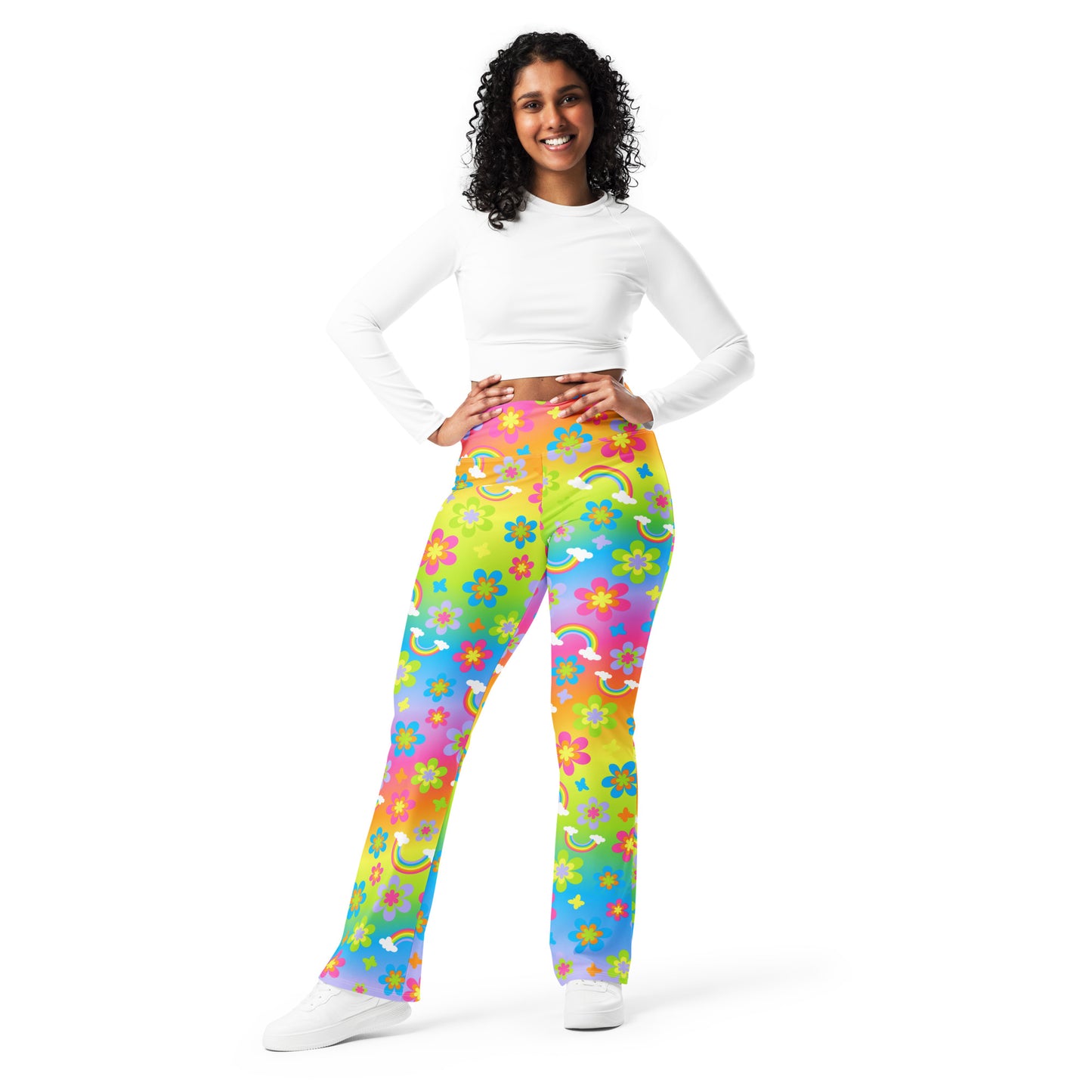 Rainbow Funky Town Flare Pants