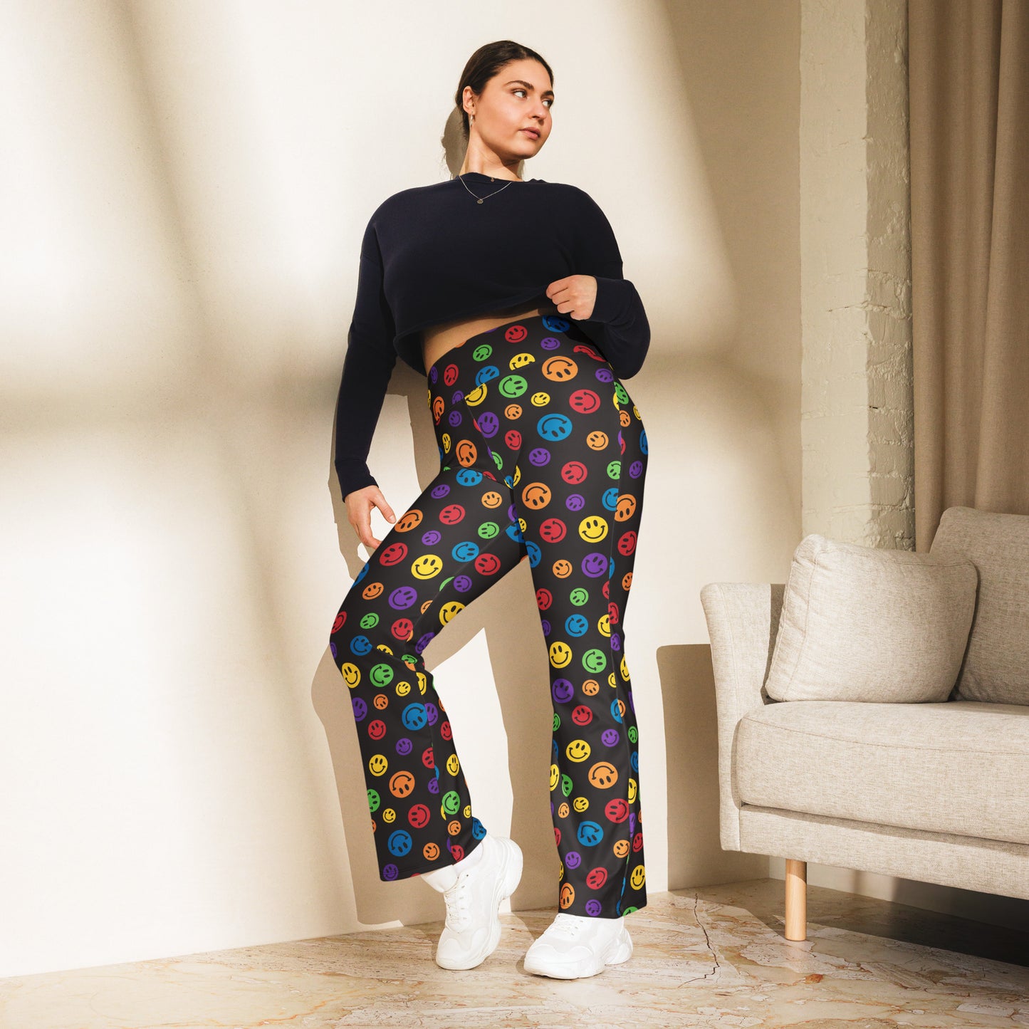 Rainbow Smiles Flare Pants