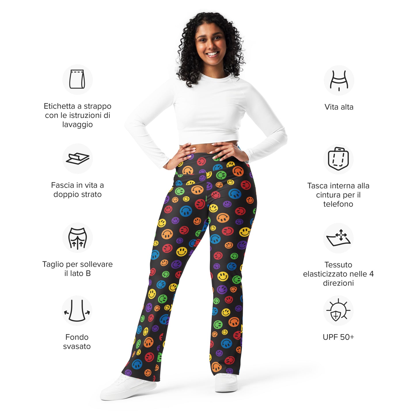 Rainbow Smiles Flare Pants