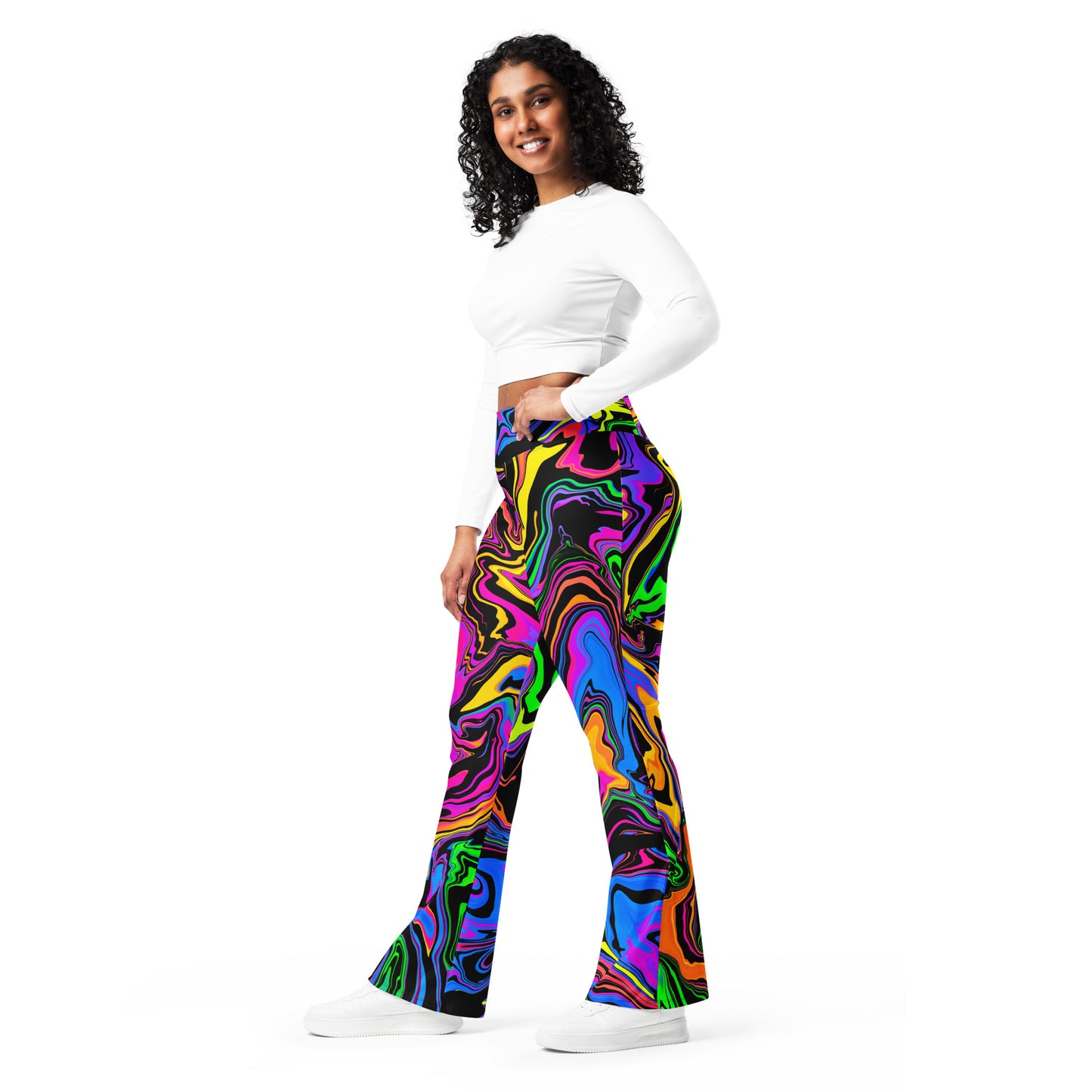 Dark Rainbow Flare Pants