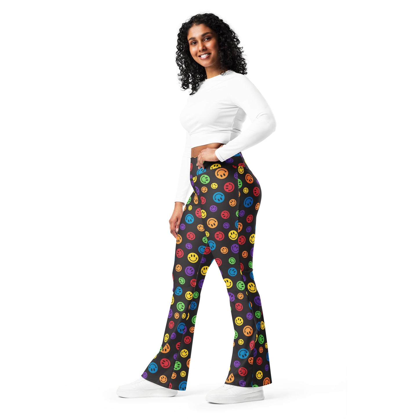 Rainbow Smiles Flare Pants