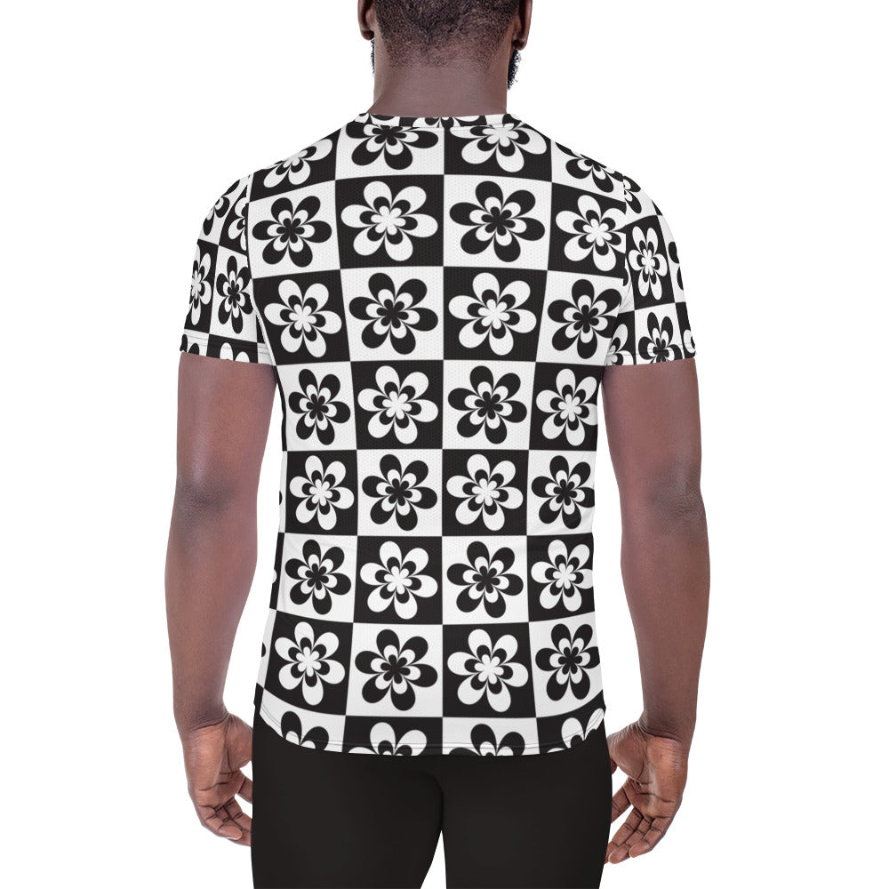 B&W Checker Daisy Athletic T-shirt