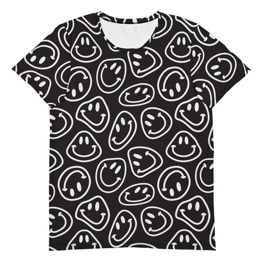 B&W Smiles Athletic T-shirt