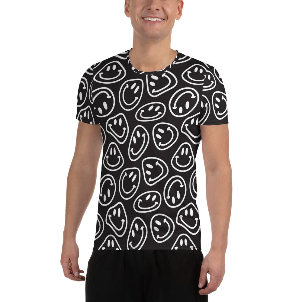 B&W Smiles Athletic T-shirt