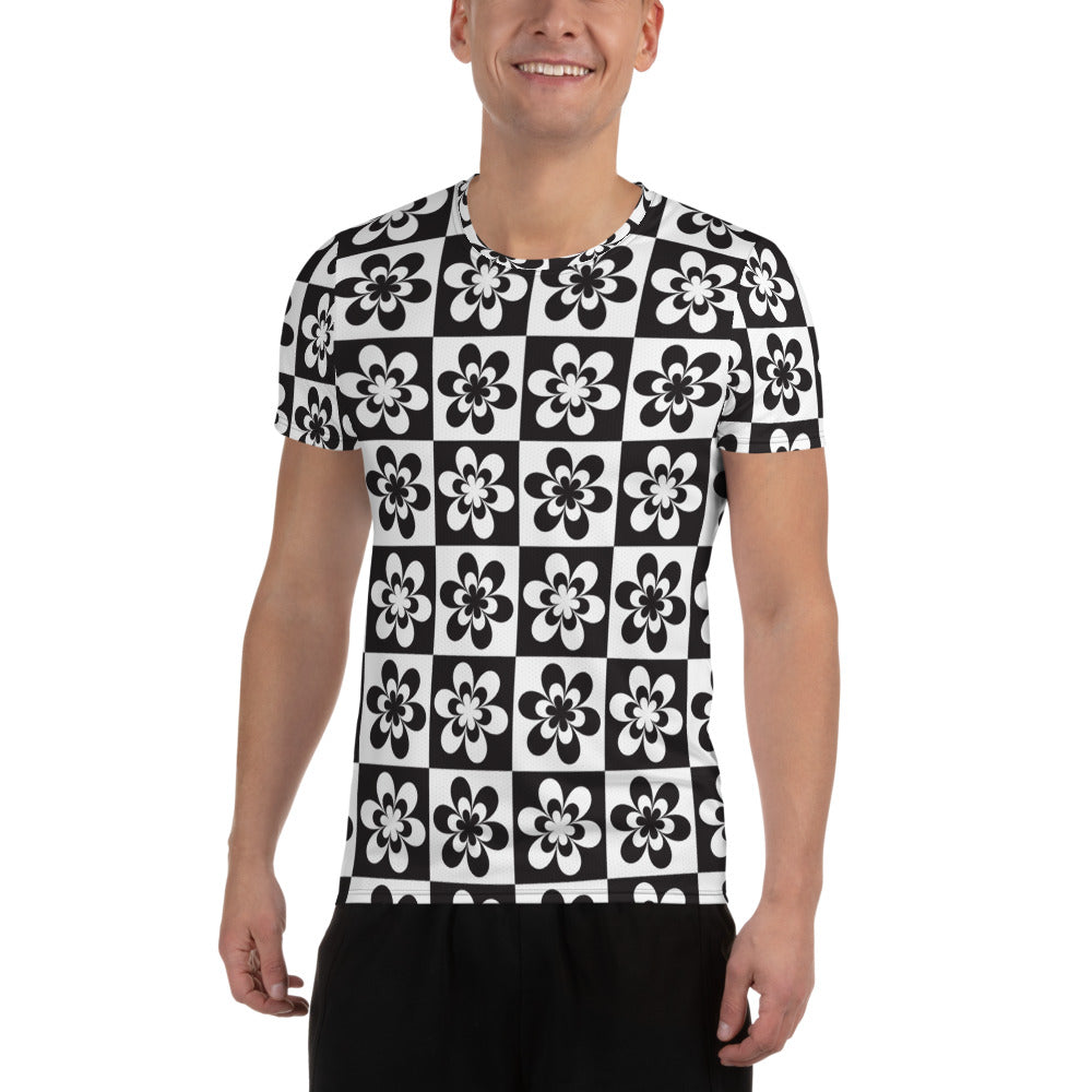 B&W Checker Daisy Athletic T-shirt