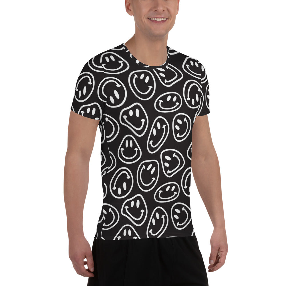 B&W Smiles Athletic T-shirt