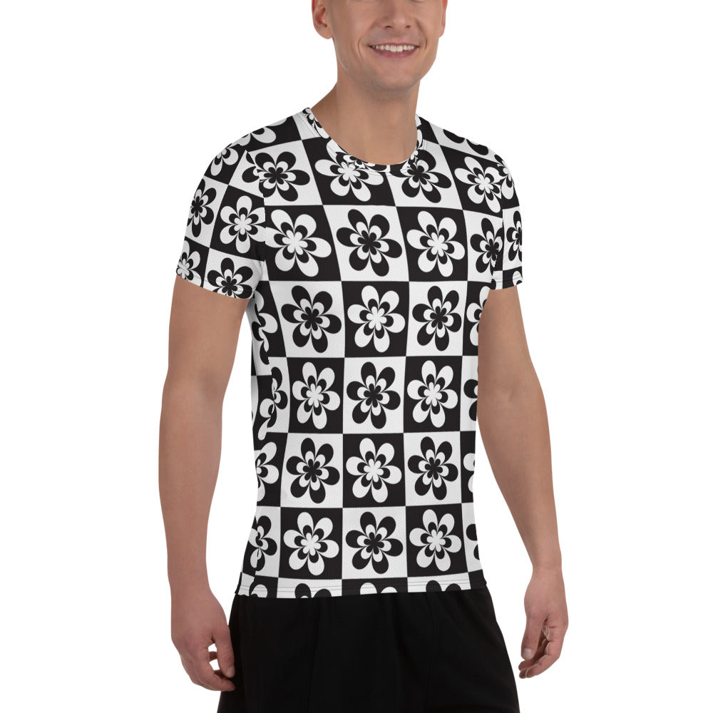 B&W Checker Daisy Athletic T-shirt