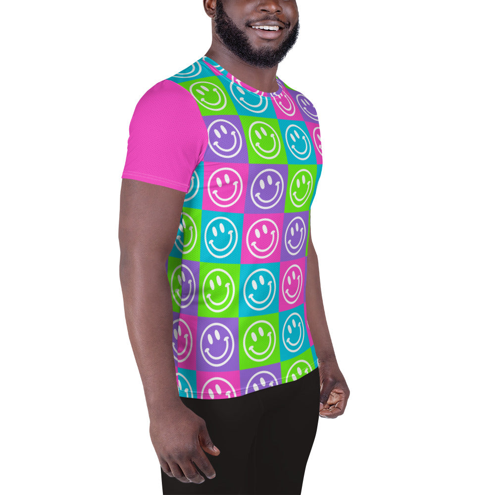 Bright Checker Smile Athletic T-shirt