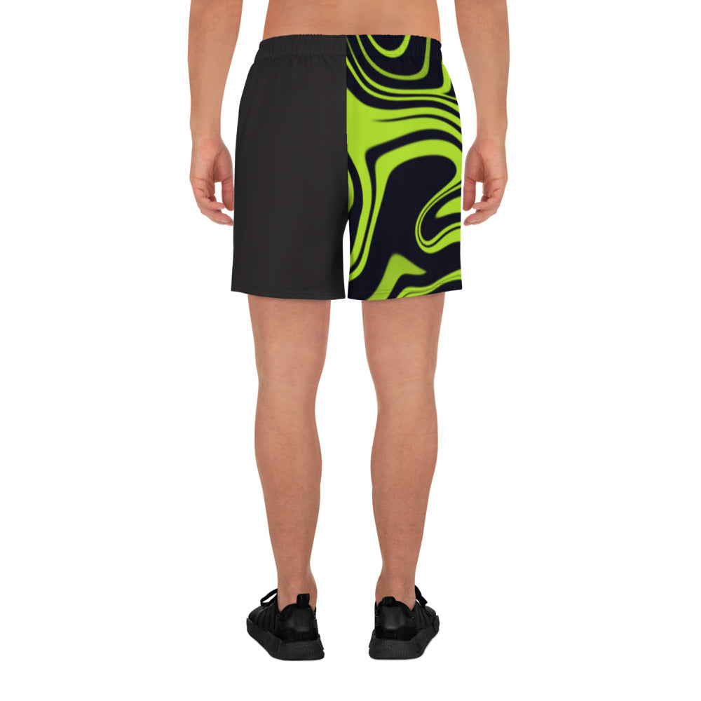 Green Swirl Men's Athletic Shorts