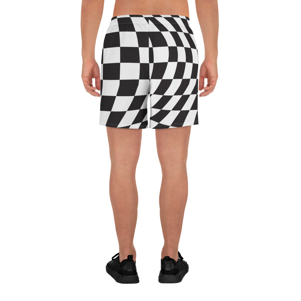 Trippy Checker Men's Athletic Shorts