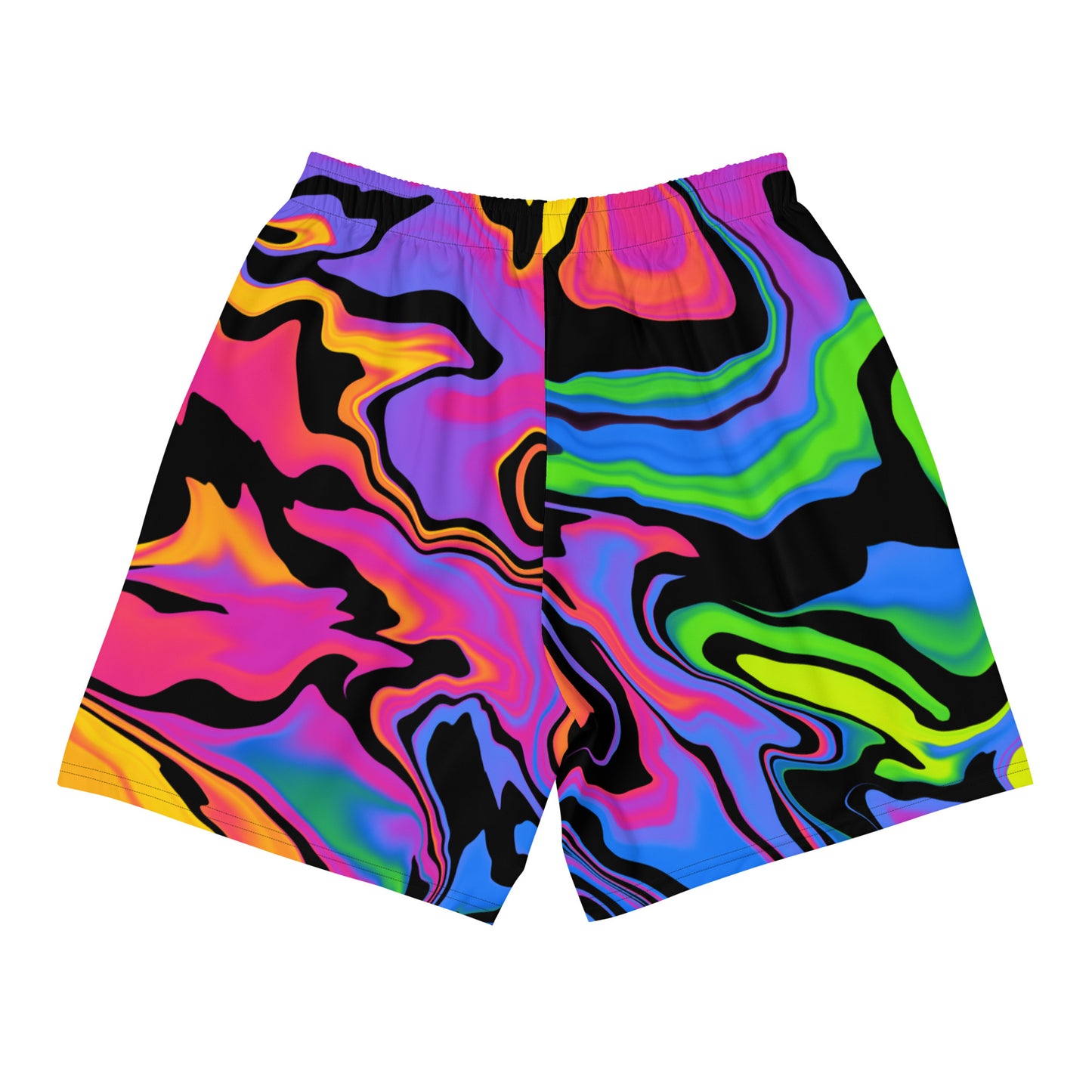 Dark Rainbow Swirl Men's Athletic Shorts