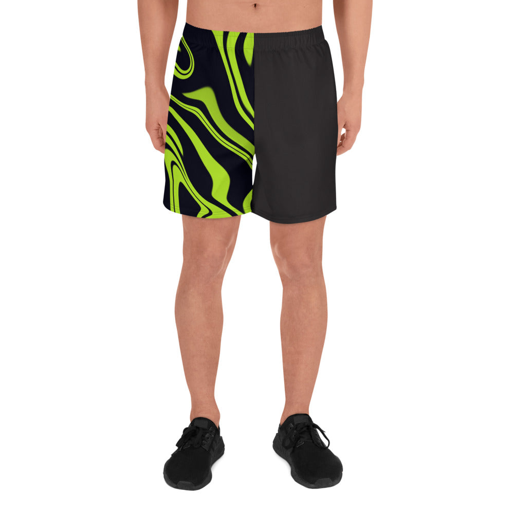 Green Swirl Men's Athletic Shorts