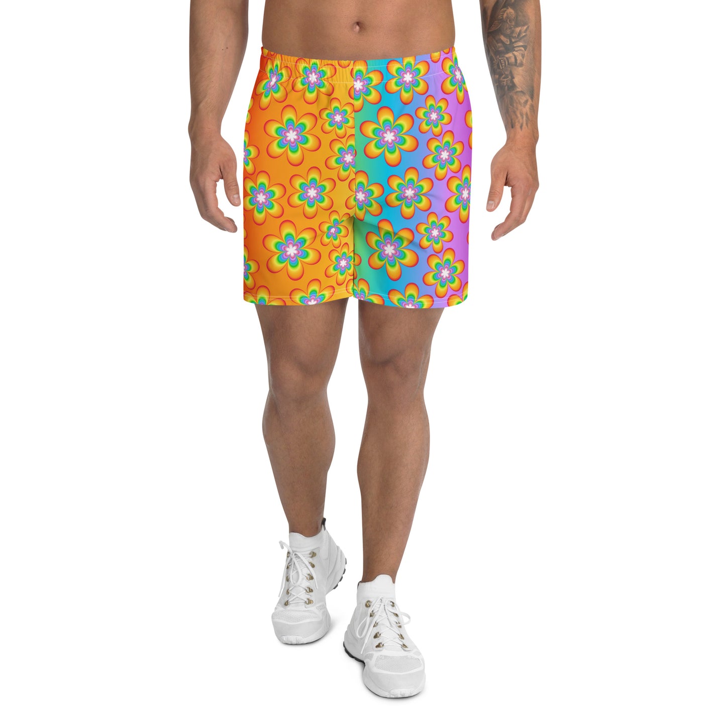 Rainbow Bloom Men's Athletic Shorts