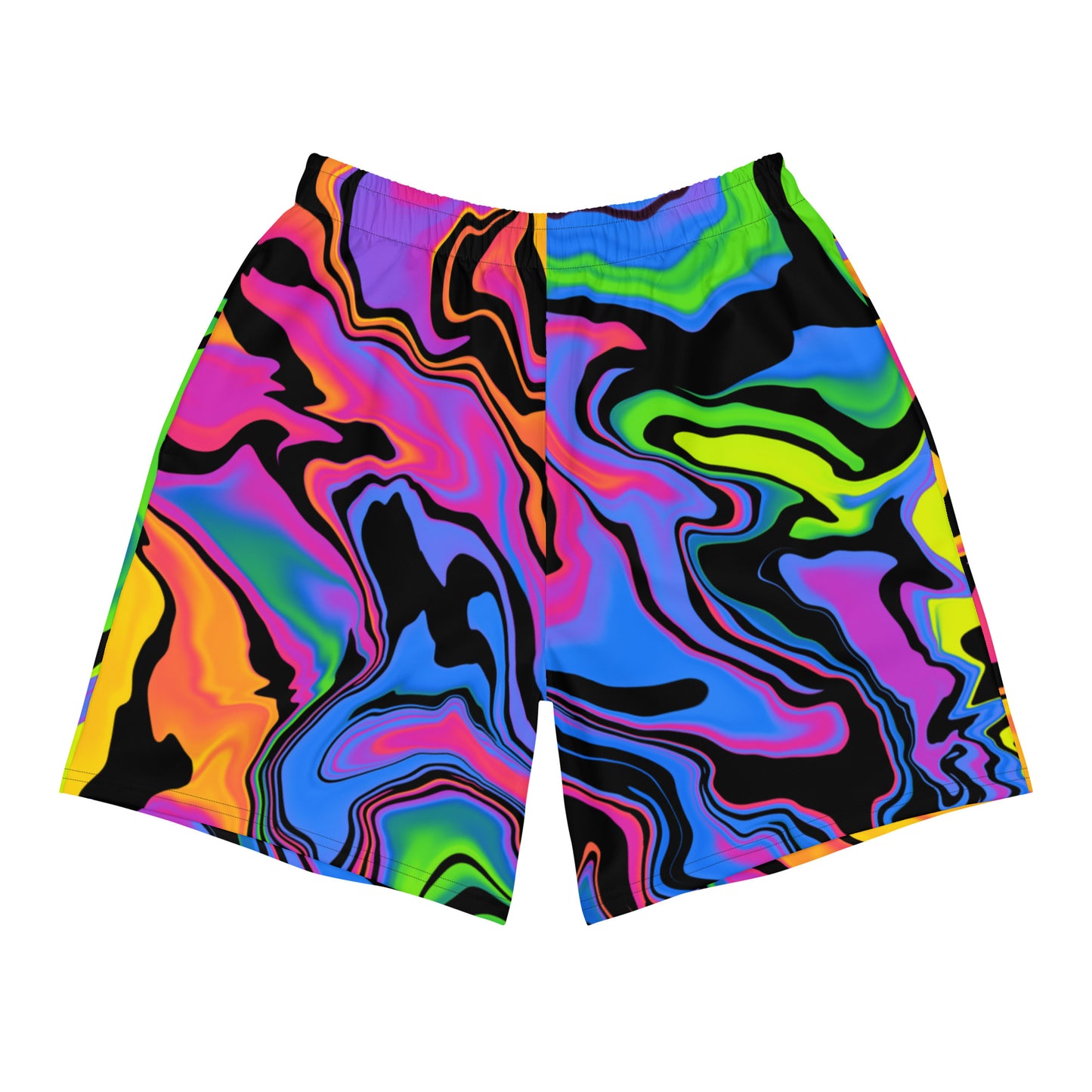 Dark Rainbow Swirl Men's Athletic Shorts