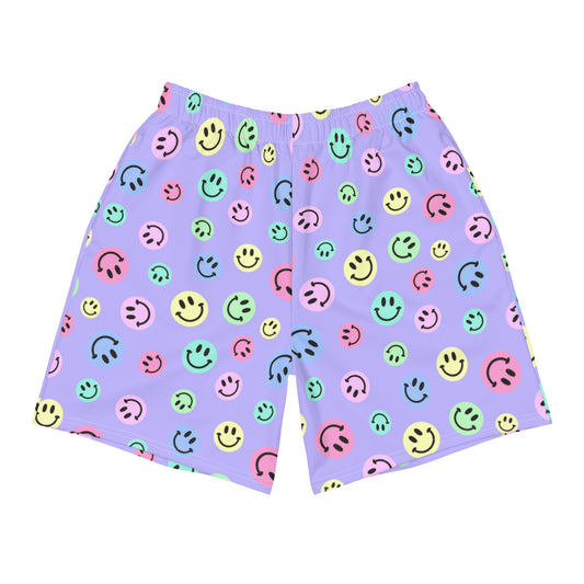 Purple Smiles Pastel Men's Recycled Athletic Shorts