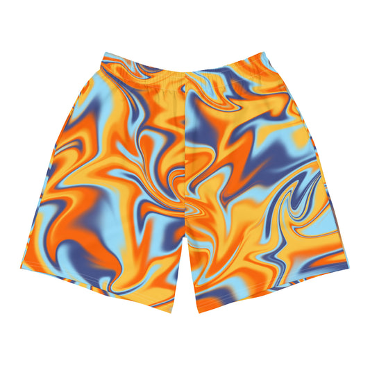 Orange Swirl Men's Recycled Athletic Shorts