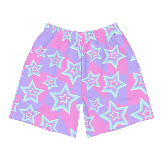Pastel Stars Men's Recycled Athletic Shorts