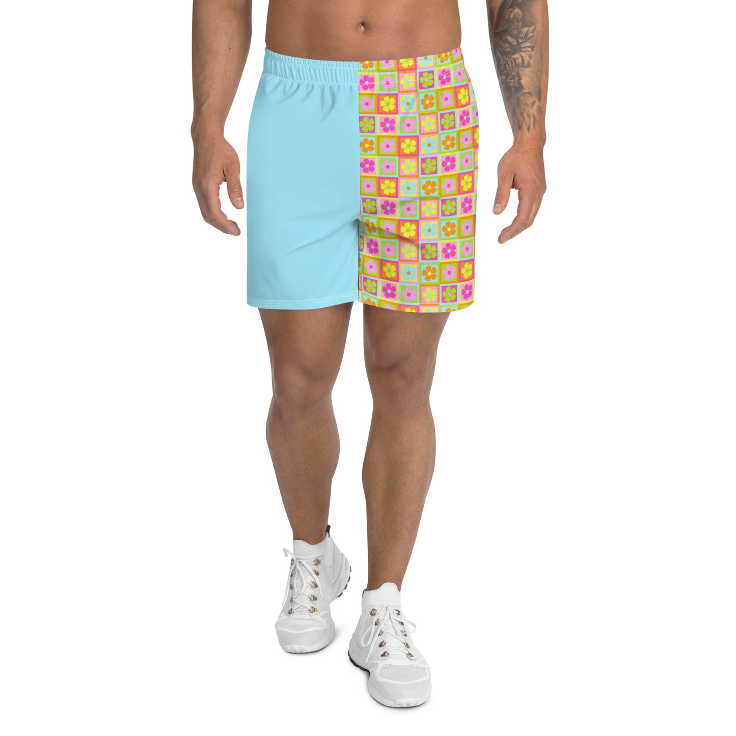 Full Bloom | Light Blue Men's Athletic Shorts