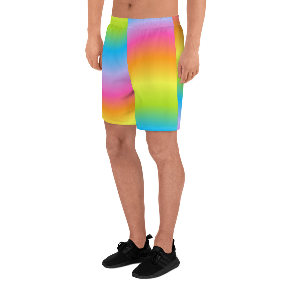 Bright Rainbow Men's Athletic Shorts