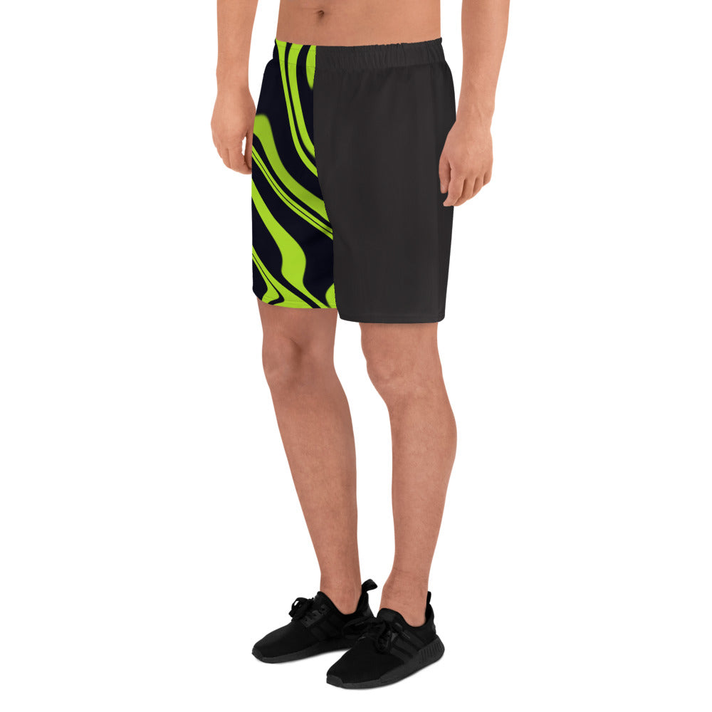 Green Swirl Men's Athletic Shorts