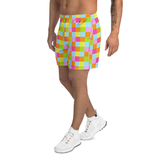 Vibrancy Checkered Men's Recycled Athletic Shorts