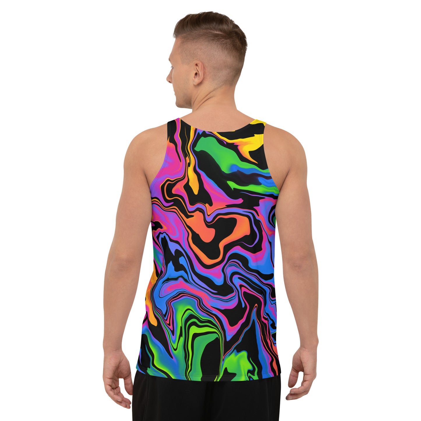 Dark Rainbow Swirl Tank Top