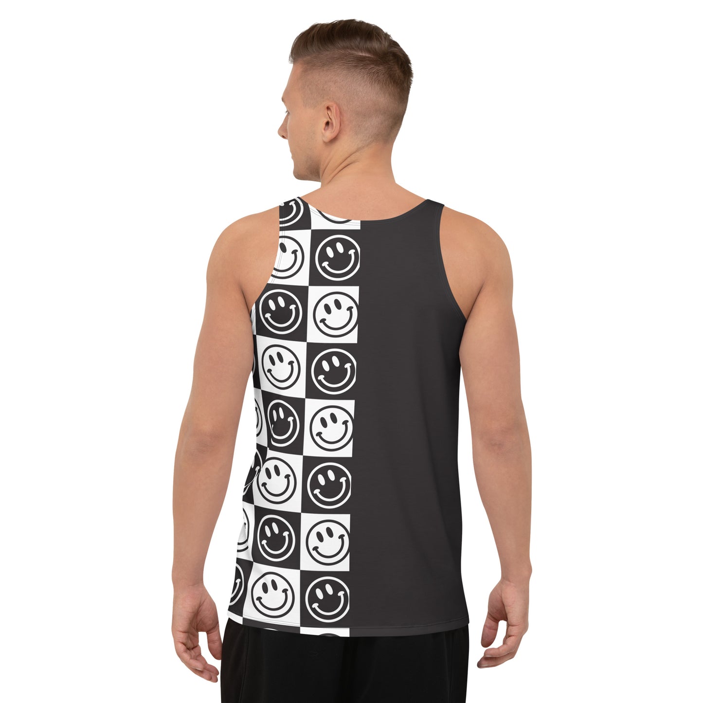 B&W Split Checker Smiles Tank Top