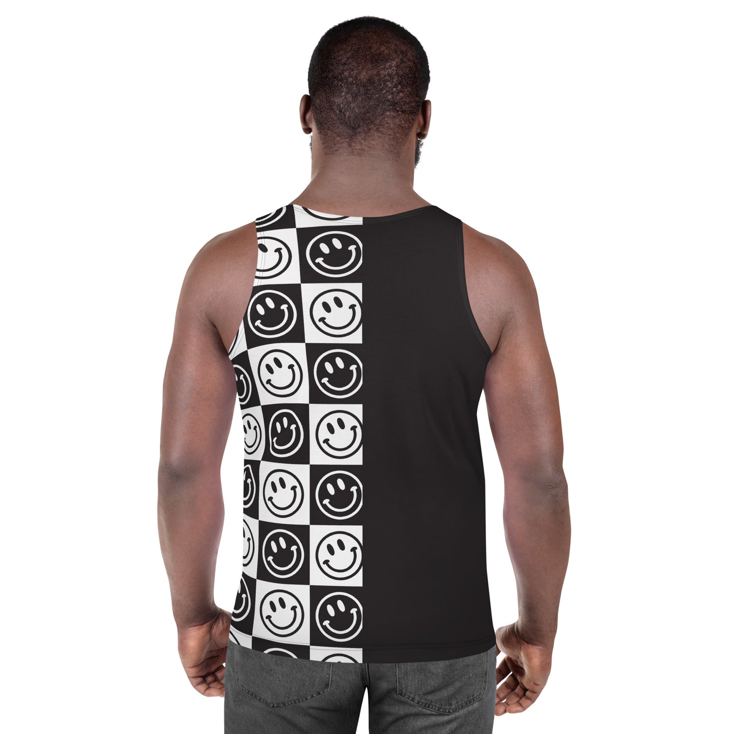 B&W Split Checker Smiles Tank Top