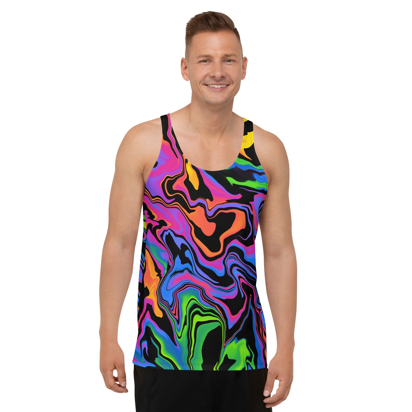 Dark Rainbow Swirl Tank Top