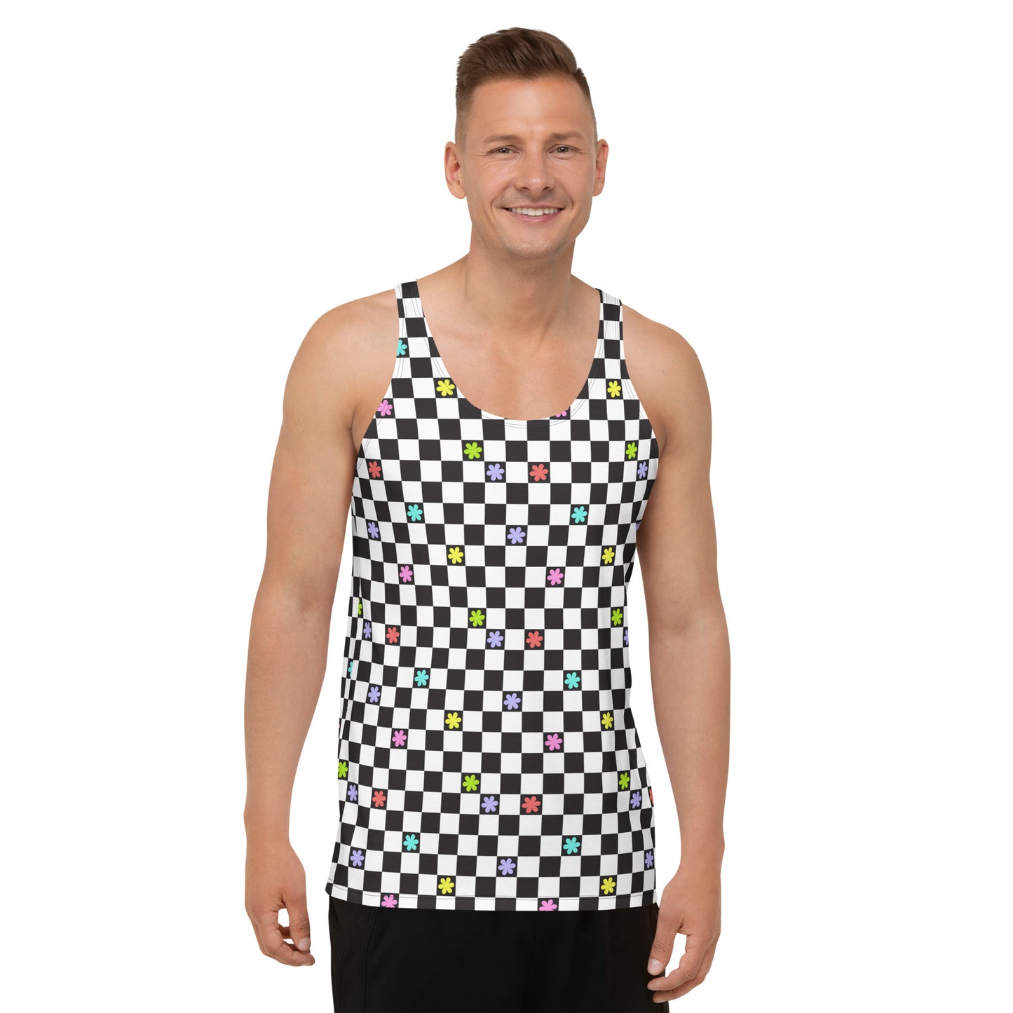 Checkered Flowers Tank Top