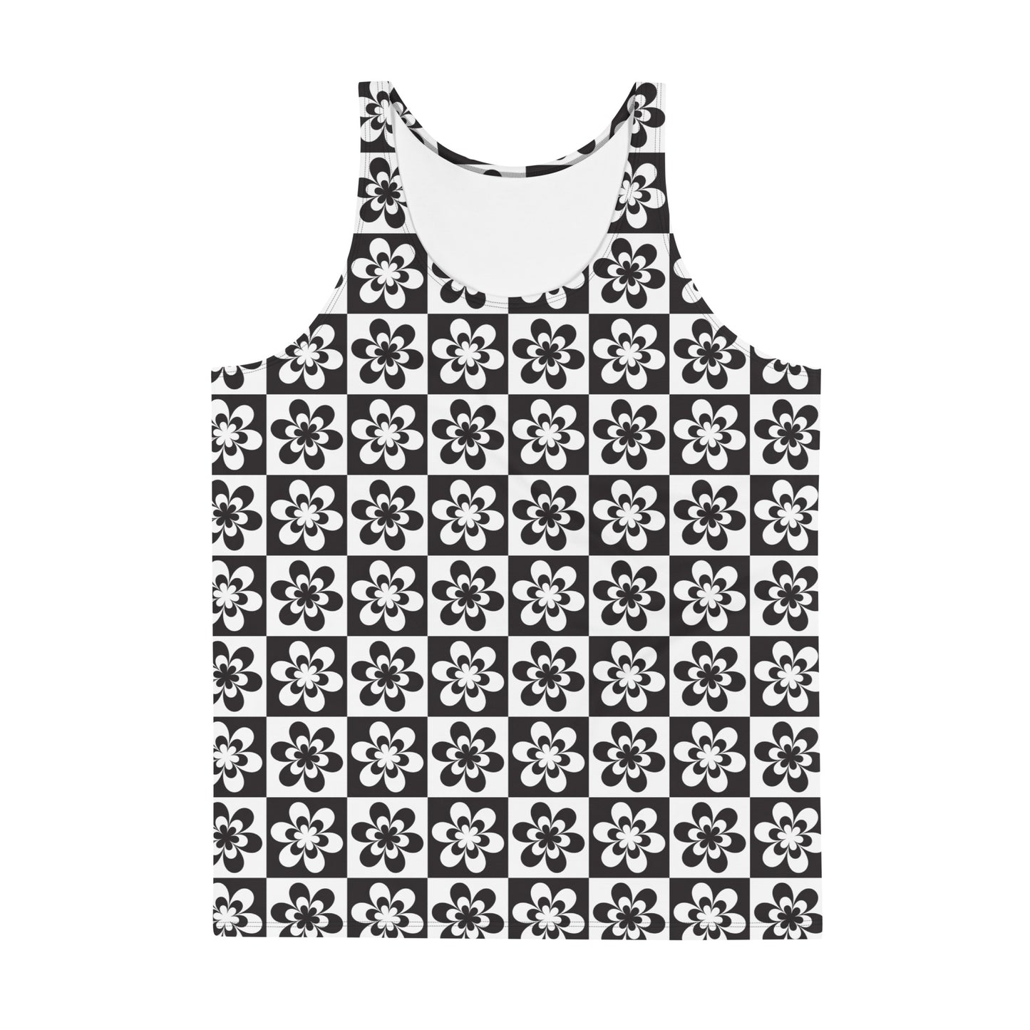 B&W Checker Daisy Tank Top