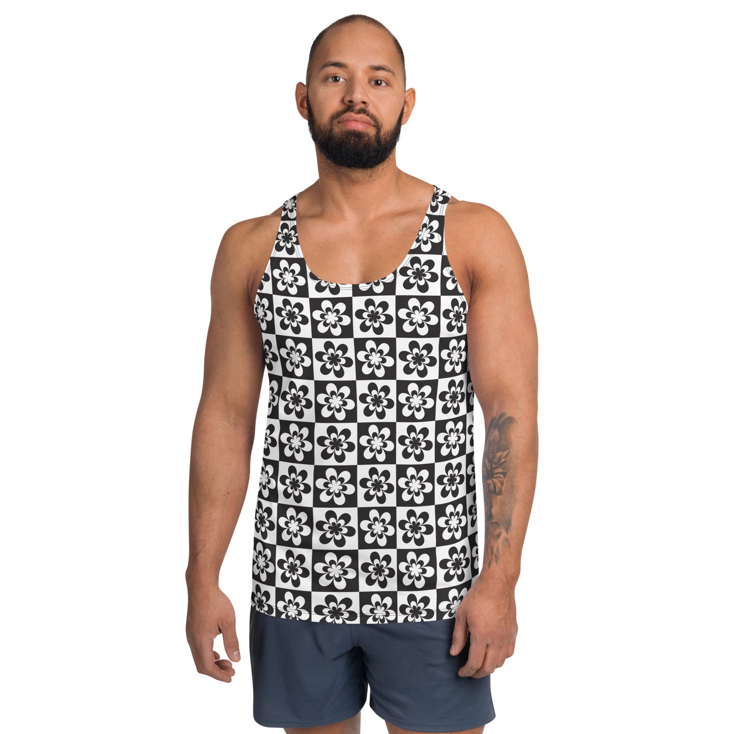 B&W Checker Daisy Tank Top