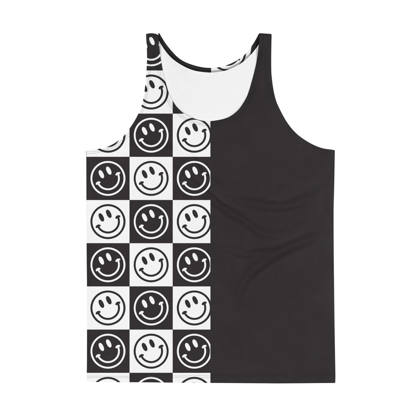 B&W Split Checker Smiles Tank Top