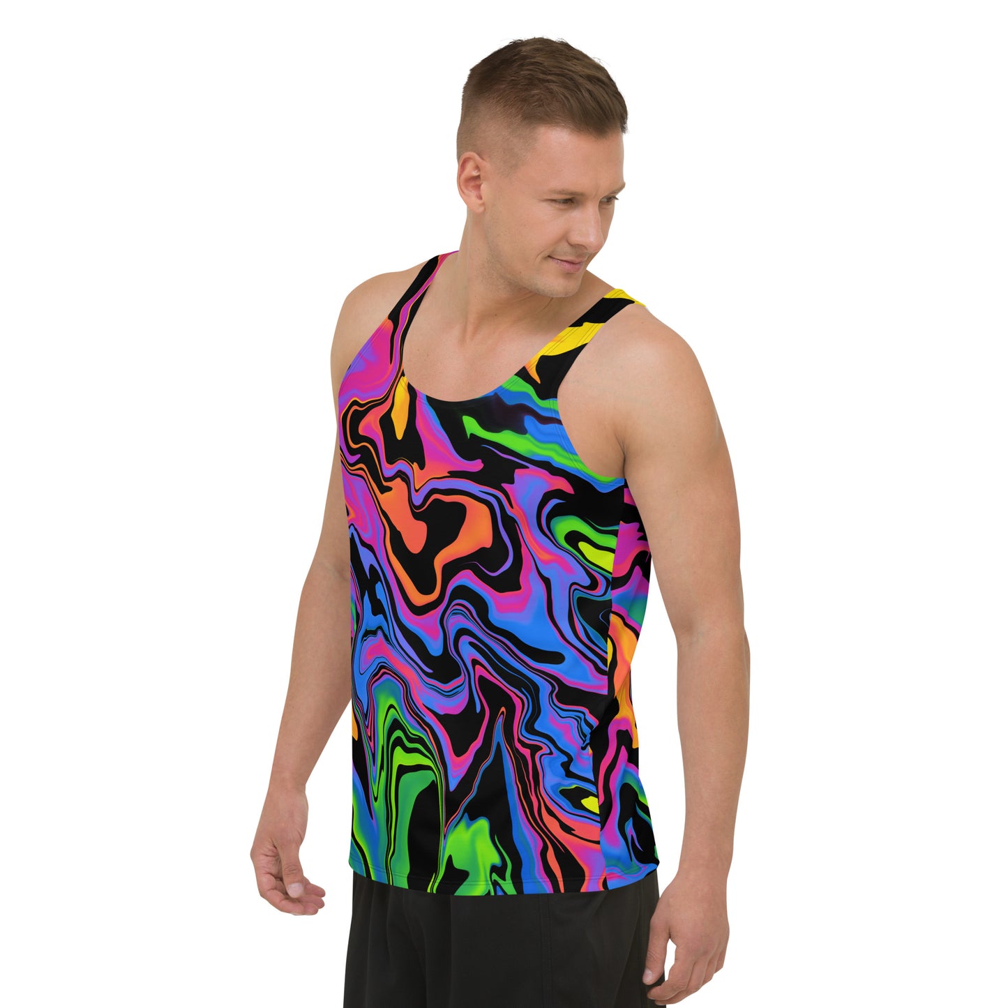 Dark Rainbow Swirl Tank Top