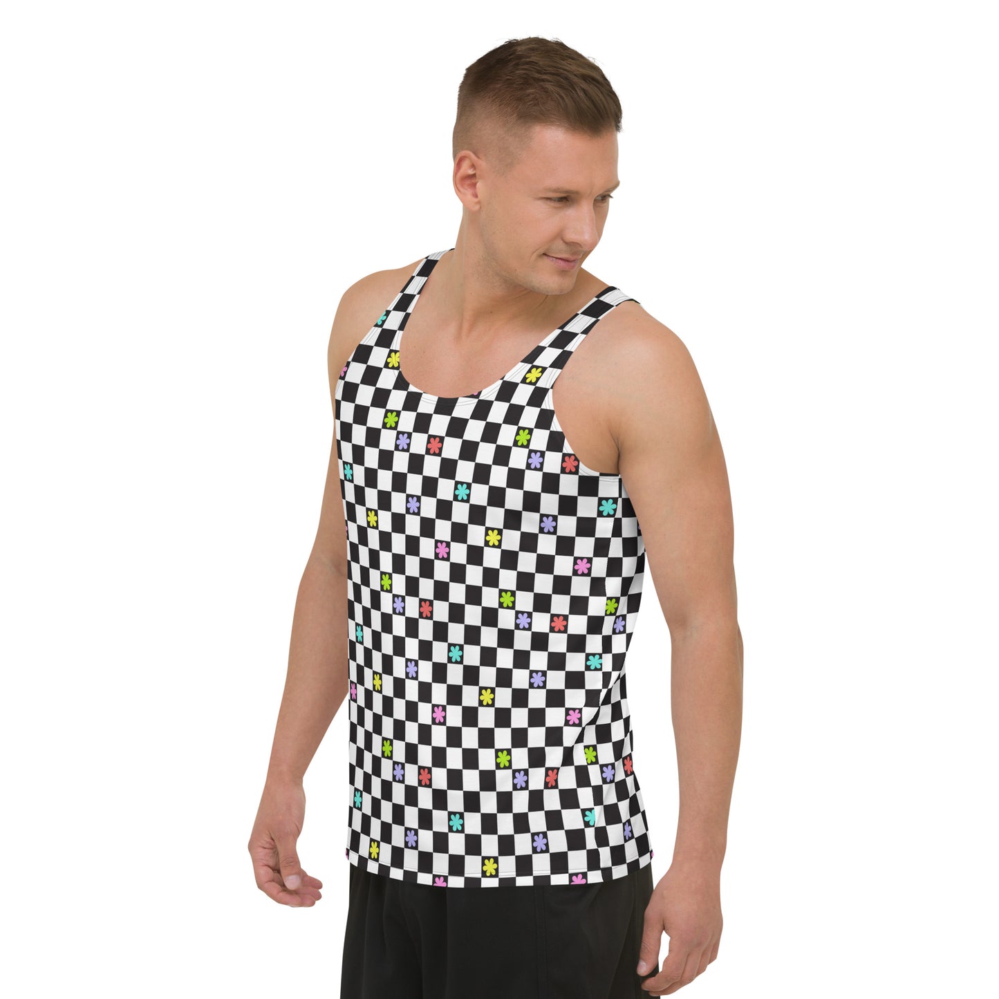 Checkered Flowers Tank Top