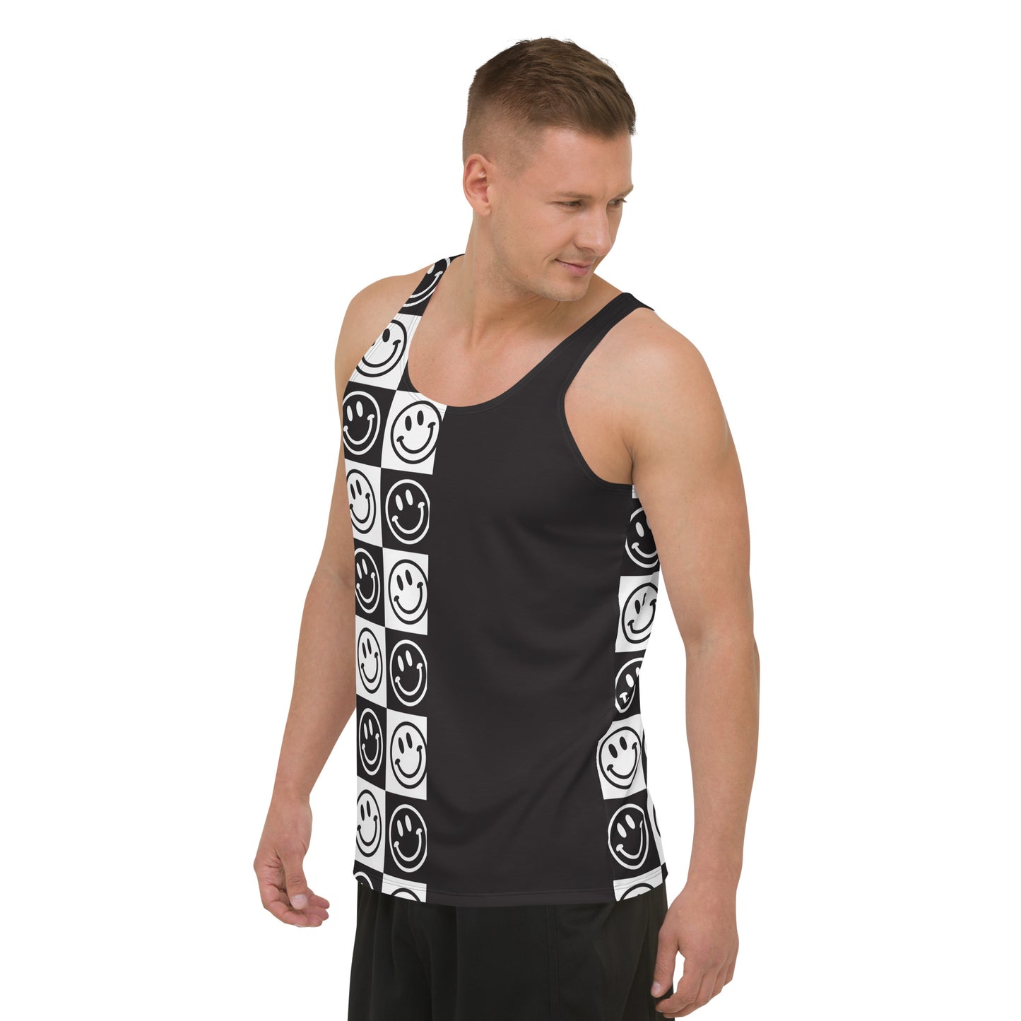 B&W Split Checker Smiles Tank Top