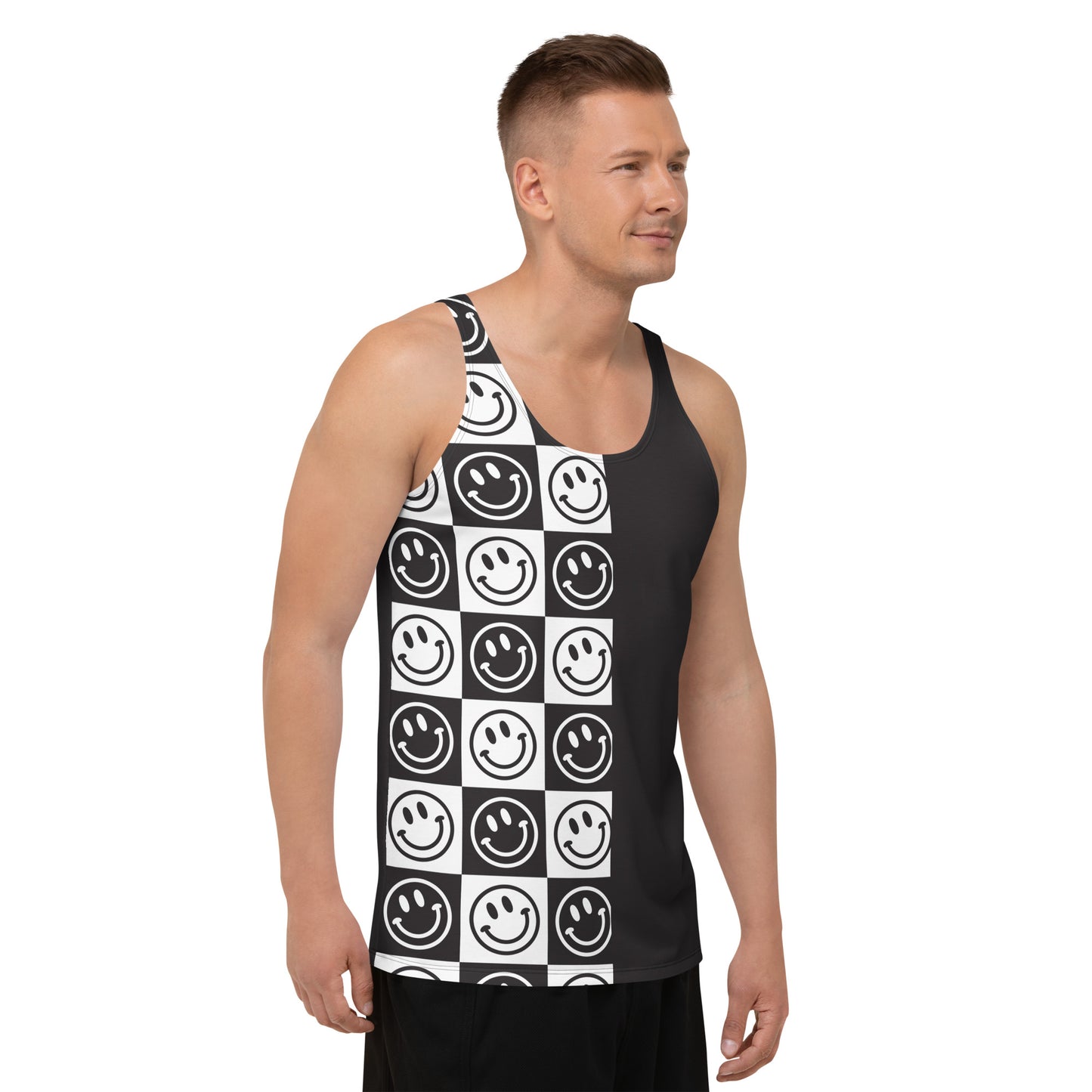 B&W Split Checker Smiles Tank Top